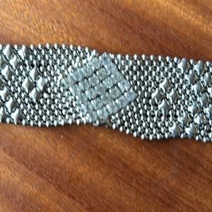 Silver Bracelet with rhinestones
